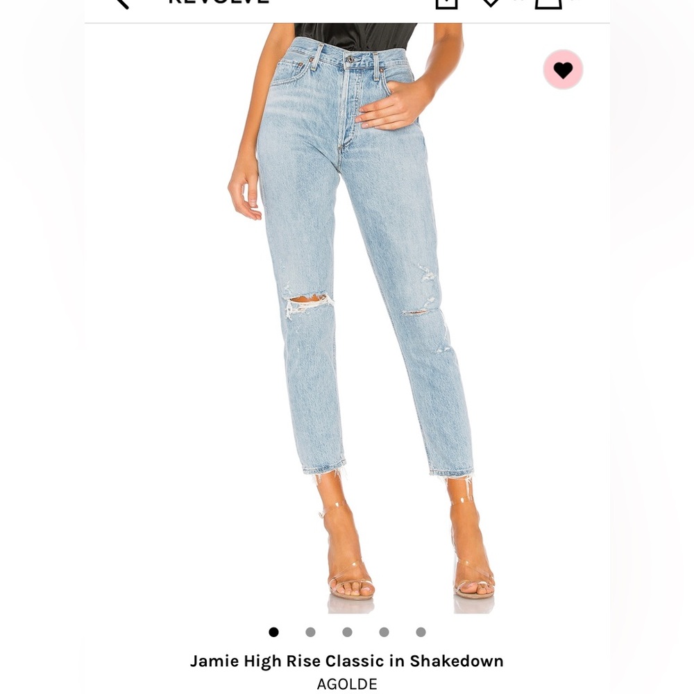 Agolde Jamie High Rise Classic Jean in Size 28